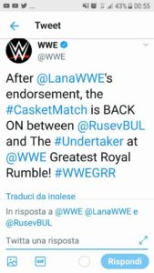 WWE : RUSEV INSERITO NUOVAMENTE NEL CASKET MATCH DI GRR