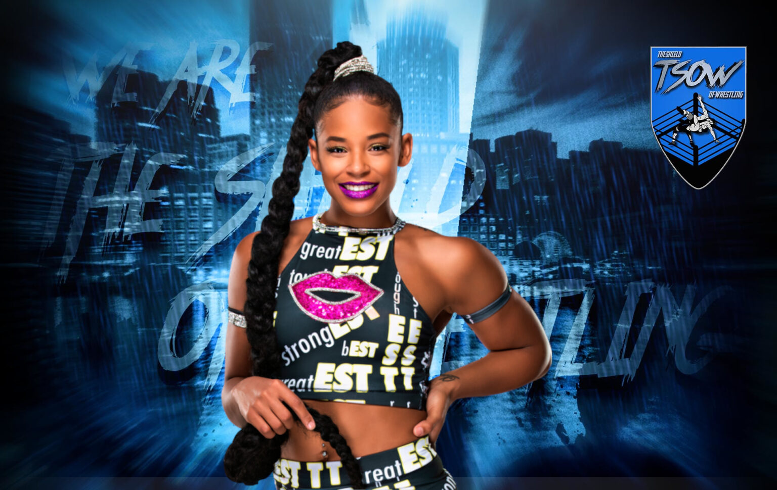 Bianca Belair la celebrazione nel backstage di Royal Rumble